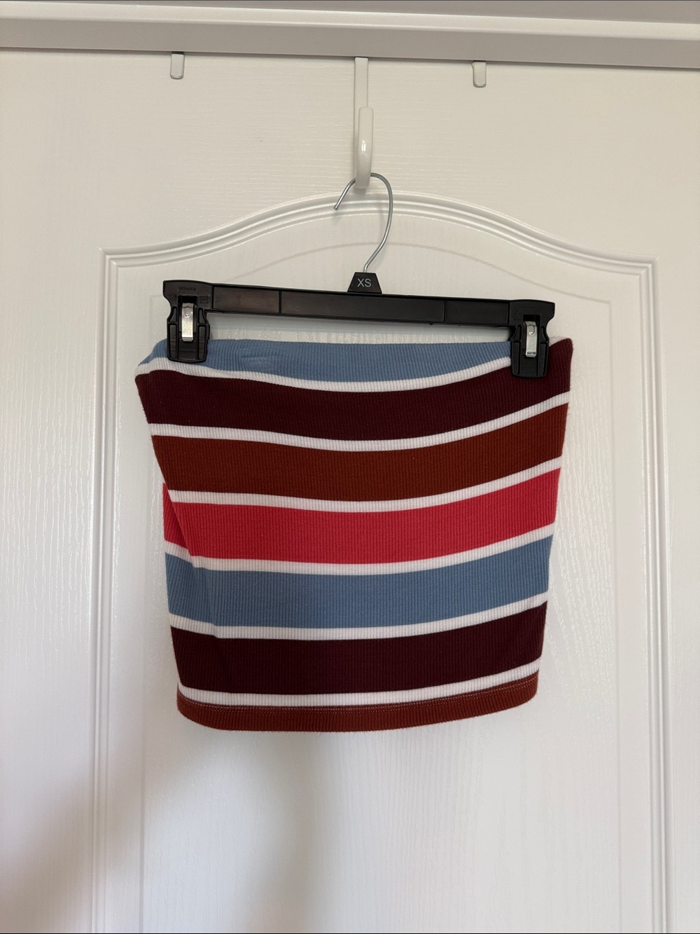 American Eagle Outfitters Striped Tube Top - Burgundy, Rust, Pink, Blue, White